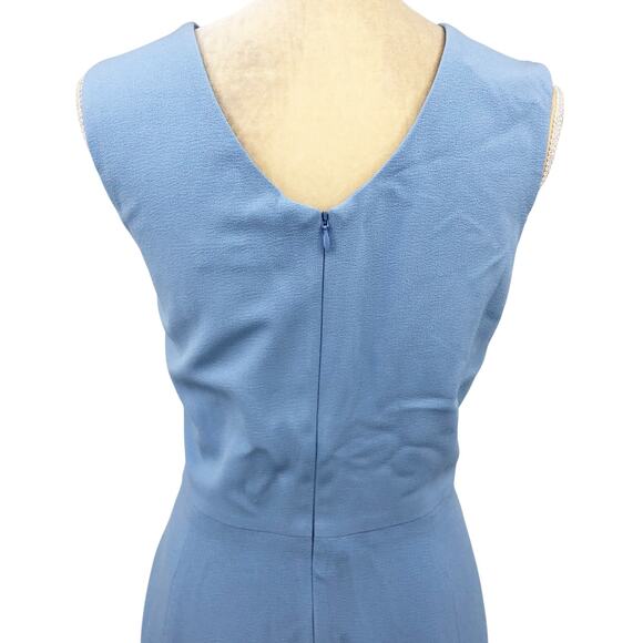 DRESS THE POPULATION Sandra Mermaid Gown Dress Large Sky Blue Stretch Crepe NWT - Picture 8 of 13